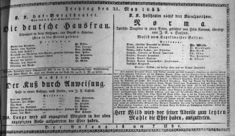 Theaterzettel (Oper und Burgtheater in Wien) 18330531 Seite: 1
