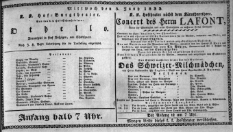 Theaterzettel (Oper und Burgtheater in Wien) 18330605 Seite: 1