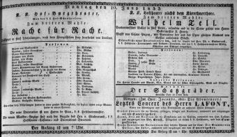Theaterzettel (Oper und Burgtheater in Wien) 18330610 Seite: 1