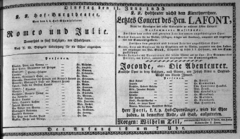 Theaterzettel (Oper und Burgtheater in Wien) 18330611 Seite: 1