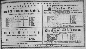Theaterzettel (Oper und Burgtheater in Wien) 18330802 Seite: 1