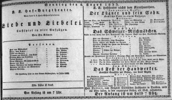 Theaterzettel (Oper und Burgtheater in Wien) 18330804 Seite: 1