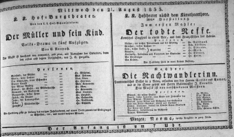 Theaterzettel (Oper und Burgtheater in Wien) 18330821 Seite: 1