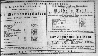 Theaterzettel (Oper und Burgtheater in Wien) 18330827 Seite: 1