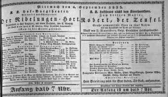 Theaterzettel (Oper und Burgtheater in Wien) 18330904 Seite: 1