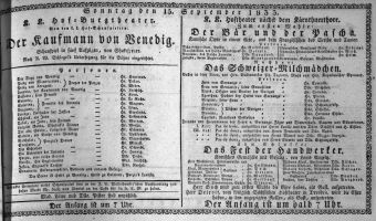 Theaterzettel (Oper und Burgtheater in Wien) 18330915 Seite: 1
