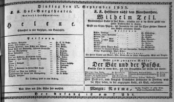 Theaterzettel (Oper und Burgtheater in Wien) 18330917 Seite: 1