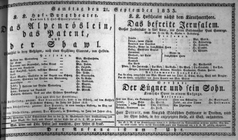 Theaterzettel (Oper und Burgtheater in Wien) 18330921 Seite: 1