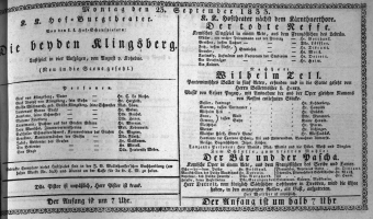 Theaterzettel (Oper und Burgtheater in Wien) 18330923 Seite: 1