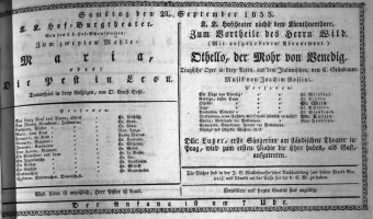 Theaterzettel (Oper und Burgtheater in Wien) 18330928 Seite: 1