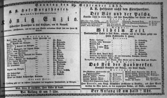 Theaterzettel (Oper und Burgtheater in Wien) 18330929 Seite: 1