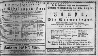 Theaterzettel (Oper und Burgtheater in Wien) 18331015 Seite: 1