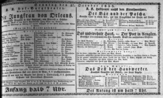 Theaterzettel (Oper und Burgtheater in Wien) 18331027 Seite: 1