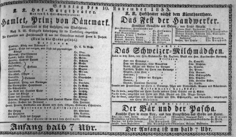 Theaterzettel (Oper und Burgtheater in Wien) 18331110 Seite: 1