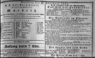 Theaterzettel (Oper und Burgtheater in Wien) 18331124 Seite: 1