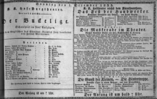 Theaterzettel (Oper und Burgtheater in Wien) 18331201 Seite: 1