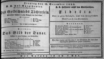 Theaterzettel (Oper und Burgtheater in Wien) 18331213 Seite: 1