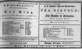 Theaterzettel (Oper und Burgtheater in Wien) 18331227 Seite: 1