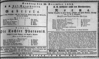 Theaterzettel (Oper und Burgtheater in Wien) 18331228 Seite: 1