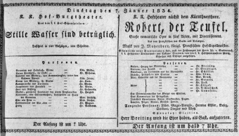 Theaterzettel (Oper und Burgtheater in Wien) 18340107 Seite: 1