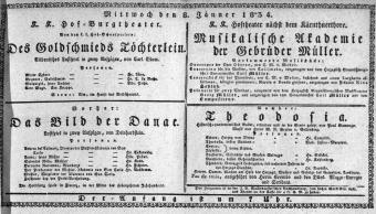 Theaterzettel (Oper und Burgtheater in Wien) 18340108 Seite: 1