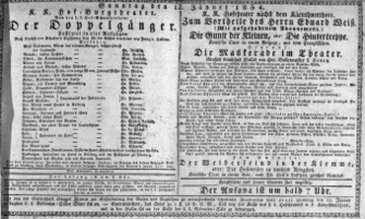 Theaterzettel (Oper und Burgtheater in Wien) 18340112 Seite: 1