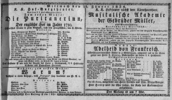 Theaterzettel (Oper und Burgtheater in Wien) 18340115 Seite: 1