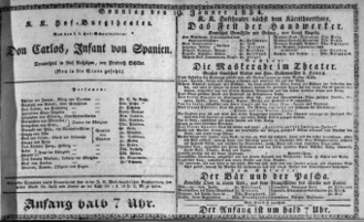 Theaterzettel (Oper und Burgtheater in Wien) 18340119 Seite: 1