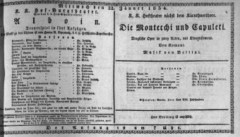 Theaterzettel (Oper und Burgtheater in Wien) 18340122 Seite: 1