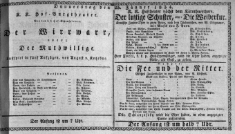Theaterzettel (Oper und Burgtheater in Wien) 18340123 Seite: 1
