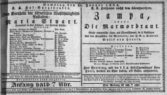 Theaterzettel (Oper und Burgtheater in Wien) 18340125 Seite: 1