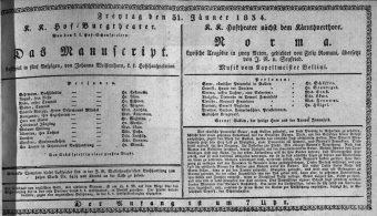 Theaterzettel (Oper und Burgtheater in Wien) 18340131 Seite: 1