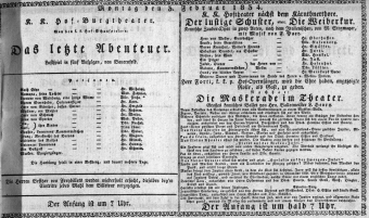 Theaterzettel (Oper und Burgtheater in Wien) 18340203 Seite: 1