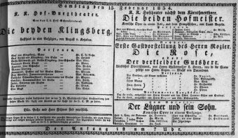 Theaterzettel (Oper und Burgtheater in Wien) 18340215 Seite: 1