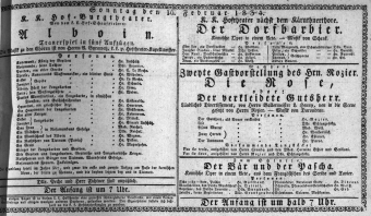 Theaterzettel (Oper und Burgtheater in Wien) 18340216 Seite: 1