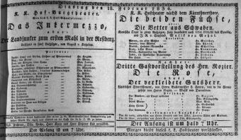 Theaterzettel (Oper und Burgtheater in Wien) 18340218 Seite: 1