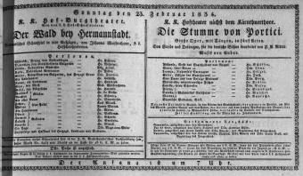 Theaterzettel (Oper und Burgtheater in Wien) 18340223 Seite: 1