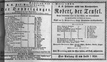 Theaterzettel (Oper und Burgtheater in Wien) 18340301 Seite: 1