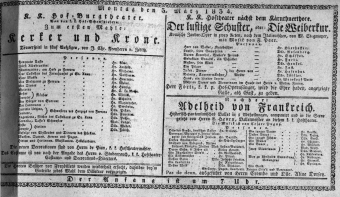 Theaterzettel (Oper und Burgtheater in Wien) 18340303 Seite: 1
