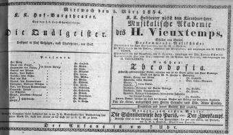 Theaterzettel (Oper und Burgtheater in Wien) 18340305 Seite: 1