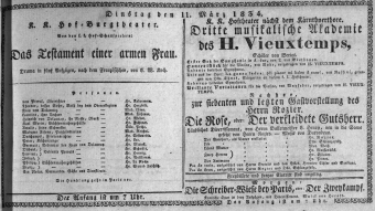 Theaterzettel (Oper und Burgtheater in Wien) 18340311 Seite: 1