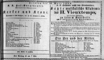 Theaterzettel (Oper und Burgtheater in Wien) 18340314 Seite: 1