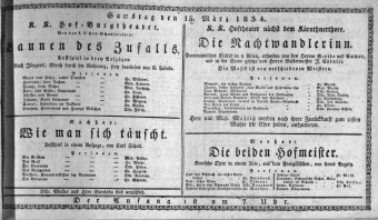Theaterzettel (Oper und Burgtheater in Wien) 18340315 Seite: 1