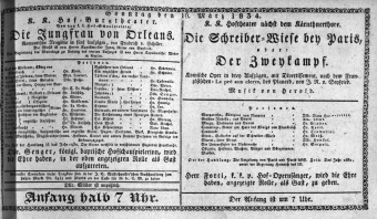 Theaterzettel (Oper und Burgtheater in Wien) 18340316 Seite: 1