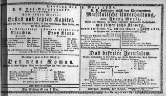 Theaterzettel (Oper und Burgtheater in Wien) 18340318 Seite: 1