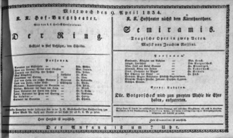 Theaterzettel (Oper und Burgtheater in Wien) 18340409 Seite: 1
