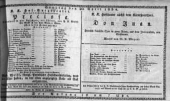 Theaterzettel (Oper und Burgtheater in Wien) 18340420 Seite: 1
