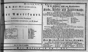 Theaterzettel (Oper und Burgtheater in Wien) 18340421 Seite: 1