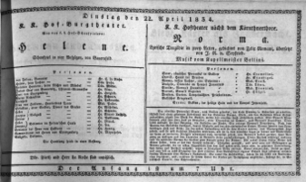 Theaterzettel (Oper und Burgtheater in Wien) 18340422 Seite: 1