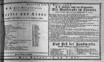 Theaterzettel (Oper und Burgtheater in Wien) 18340427 Seite: 1